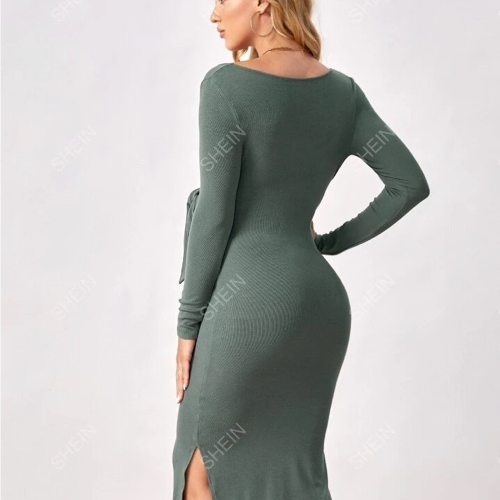 Long sleeve Midi Maternity Dress
